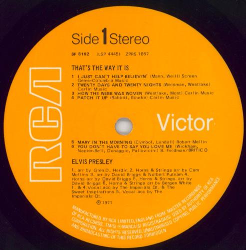 Elvis Presley That's The Way It Is vinyl LP album (LP record) UK ELVLPTH136319