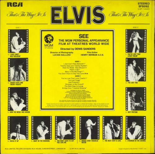 Elvis Presley That's The Way It Is vinyl LP album (LP record) UK ELVLPTH136319
