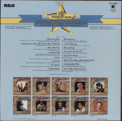 Elvis Presley The Hits Of Elvis Presley vinyl LP album (LP record) Canadian ELVLPTH888001