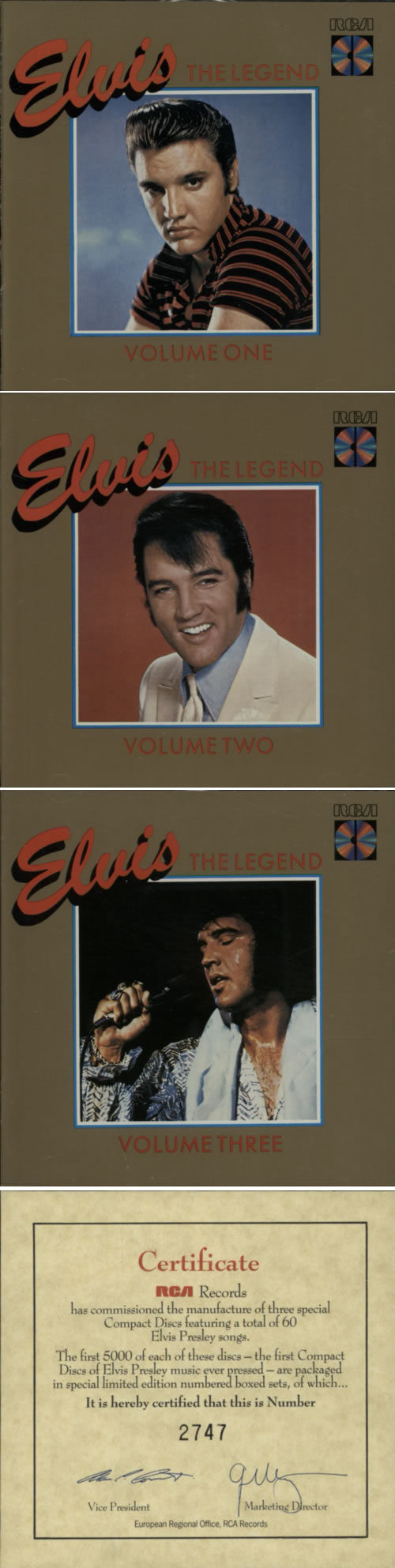 Elvis Presley The Legend First Edition + Certificate 3-CD album set (Triple CD) German ELV3CTH117191