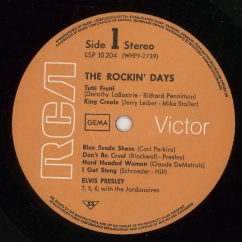 Elvis Presley The Rockin' Days vinyl LP album (LP record) German ELVLPTH802693