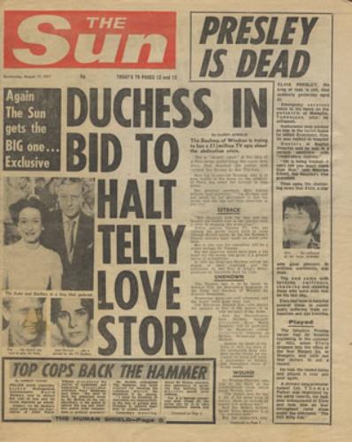 Elvis Presley The Sun magazine UK ELVMATH359982