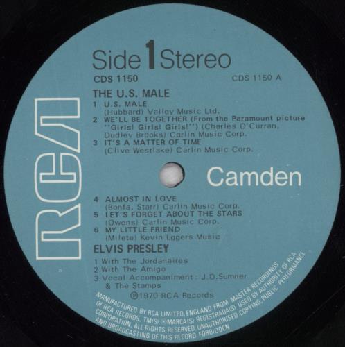 Elvis Presley The U.S. Male vinyl LP album (LP record) UK ELVLPTH848568