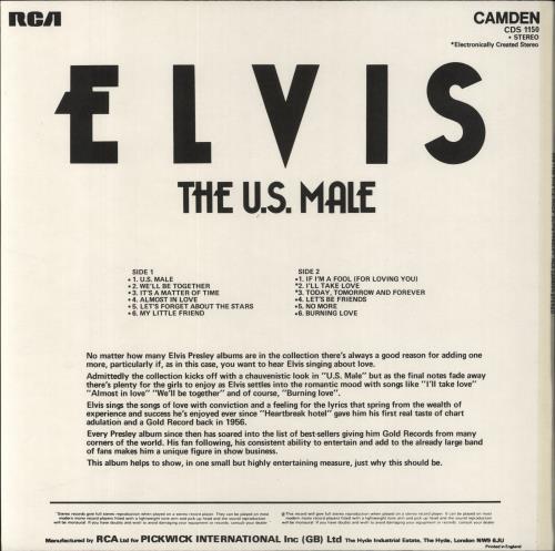 Elvis Presley The U.S. Male vinyl LP album (LP record) UK ELVLPTH848568
