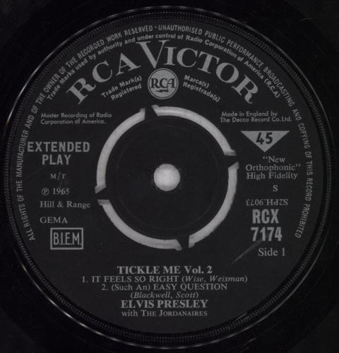 Elvis Presley Tickle Me Vol.2 EP - EX 7" vinyl single (7 inch record / 45) UK ELV07TI580194