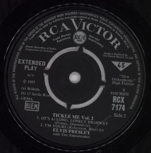 Elvis Presley Tickle Me Vol.2 EP - EX 7" vinyl single (7 inch record / 45) UK ELV07TI580194