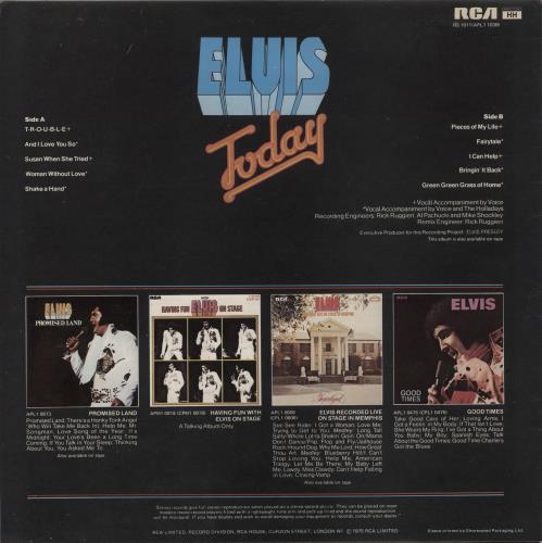 Elvis Presley Today vinyl LP album (LP record) UK ELVLPTO293953