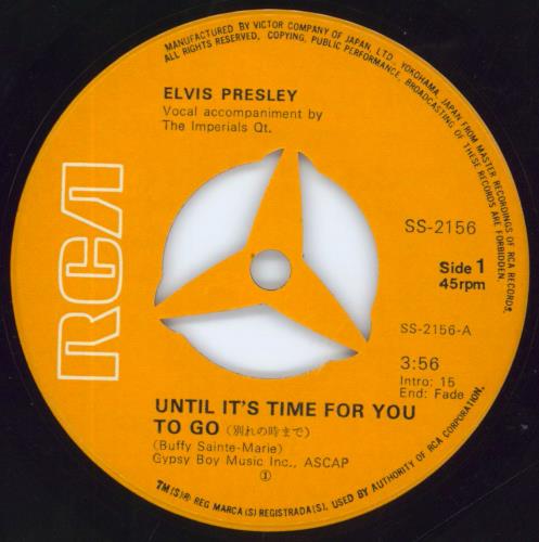 Elvis Presley Until It's Time For You To Go 7" vinyl single (7 inch record / 45) Japanese ELV07UN460399