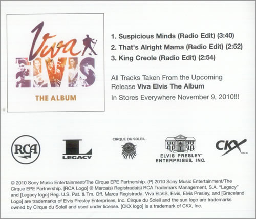 Elvis Presley Viva Elvis The Album - Radio Sampler CD single (CD5 / 5") US ELVC5VI525810