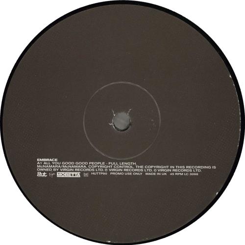 Embrace All You Good Good People 12" vinyl single (12 inch record / Maxi-single) UK EMB12AL96561