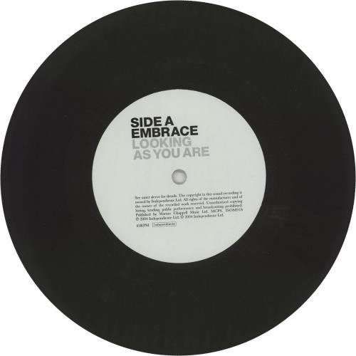 Embrace Looking As You Are - Dark Grey Vinyl 7" vinyl single (7 inch record / 45) UK EMB07LO315420