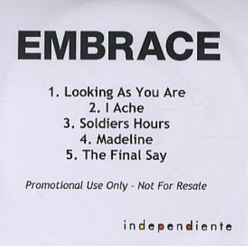 Embrace Looking As You Are CD-R acetate UK EMBCRLO324242