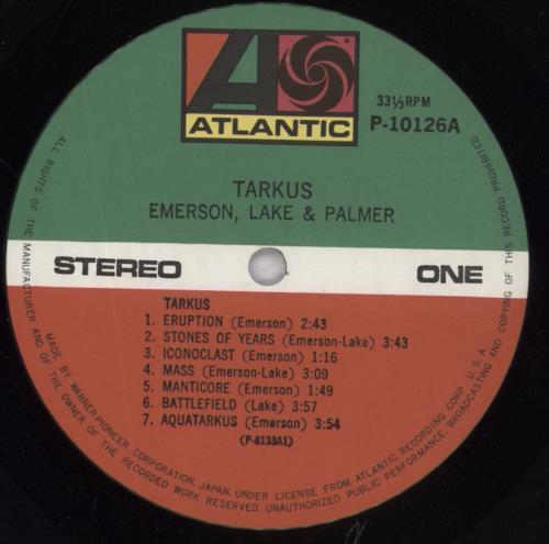 Emerson Lake & Palmer Tarkus vinyl LP album (LP record) Japanese ELPLPTA142809