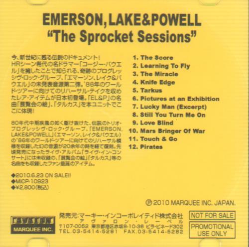 Emerson Lake & Palmer The Sprocket Sessions CD-R acetate Japanese ELPCRTH643264