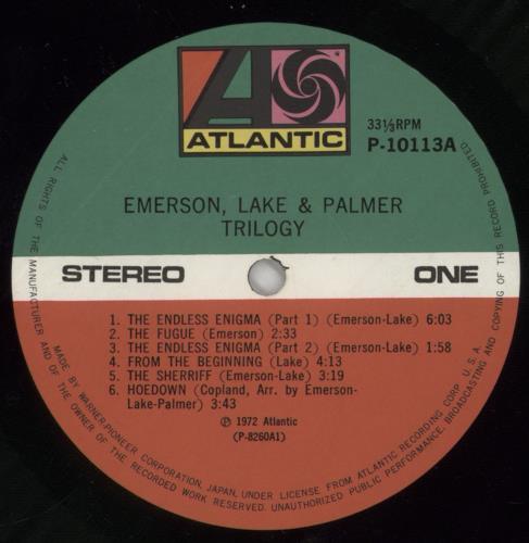 Emerson Lake & Palmer Trilogy vinyl LP album (LP record) Japanese ELPLPTR142808