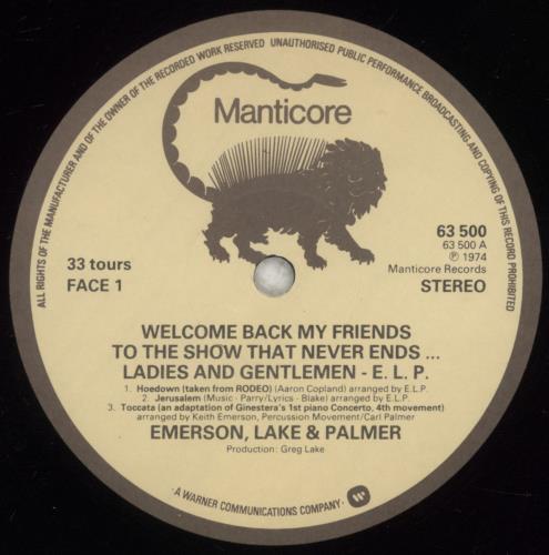 Emerson Lake & Palmer Welcome Back - VG 3-LP vinyl record set (Triple LP Album) UK ELP3LWE735433