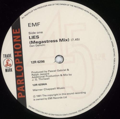EMF Lies 12" vinyl single (12 inch record / Maxi-single) UK EMF12LI205372