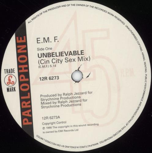 EMF Unbelievable 12" vinyl single (12 inch record / Maxi-single) UK EMF12UN156718