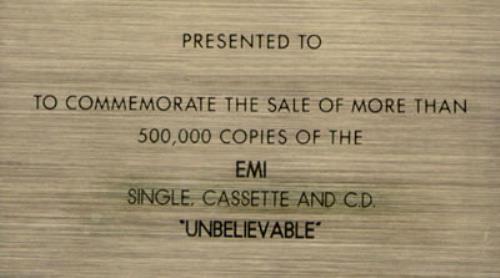 EMF Unbelievable award disc US EMFAWUN475945