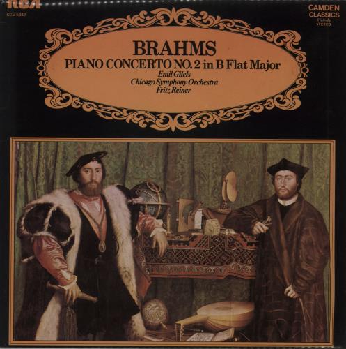 Emil Gilels Brahms: Piano Concerto No. 2 in B Flat Major vinyl LP album (LP record) UK HYJLPBR760300