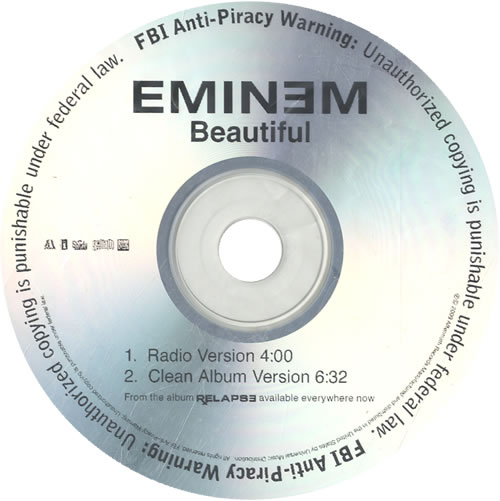 Eminem Beautiful CD-R acetate US INECRBE476894