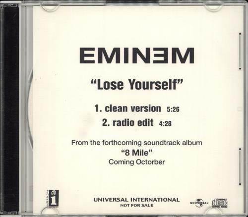 Eminem Lose Yourself CD-R acetate US INECRLO711579