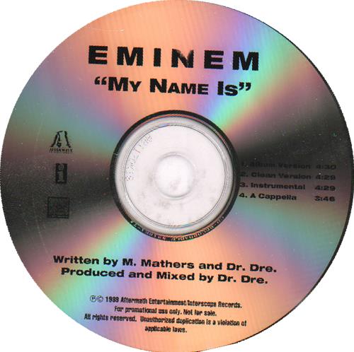 Eminem My Name Is CD-R acetate US INECRMY143897