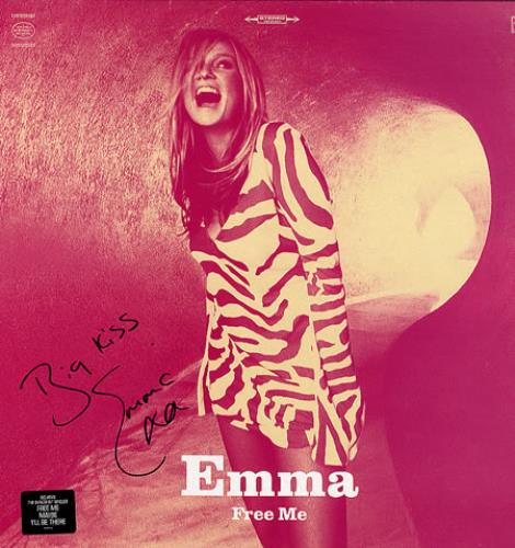 Emma Bunton Free Me - Autographed - 'Big Kiss' vinyl LP album (LP record) UK EBULPFR350016