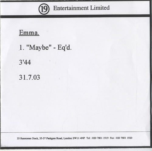 Emma Bunton Maybe CD-R acetate UK EBUCRMA470530