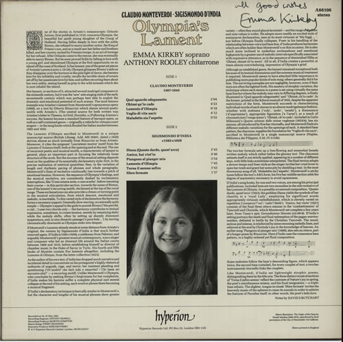 Emma Kirkby Olympia's Lament - Autographed vinyl LP album (LP record) UK EP7LPOL633586