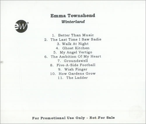 Emma Townshend Winterland CD album (CDLP) US EMMCDWI119555