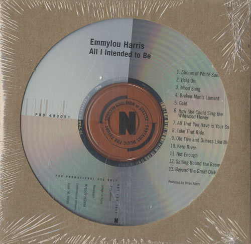 Emmylou Harris All I Intended To Be CD album (CDLP) US ELHCDAL472441