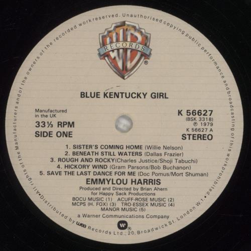 Emmylou Harris Blue Kentucky Girl vinyl LP album (LP record) UK ELHLPBL288134