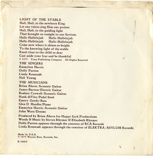 Emmylou Harris Light Of The Stable 7" vinyl single (7 inch record / 45) UK ELH07LI129549