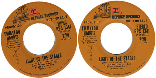 Emmylou Harris Light Of The Stable 7" vinyl single (7 inch record / 45) US ELH07LI367754