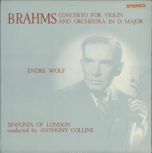 Endre Wolf Brahms: Violin Concerto In D Major, Opus 77 vinyl LP album (LP record) UK I6DLPBR595940