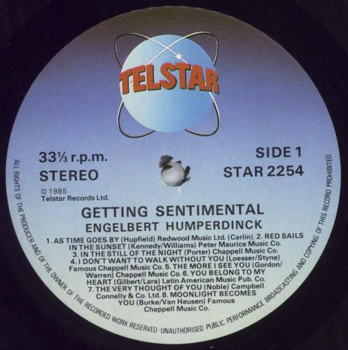 Engelbert Humperdinck (Singer) Getting Sentimental vinyl LP album (LP record) UK HDKLPGE832345