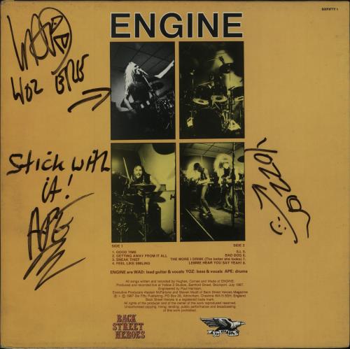 Engine Well Oiled - Autographed vinyl LP album (LP record) UK I8HLPWE675184