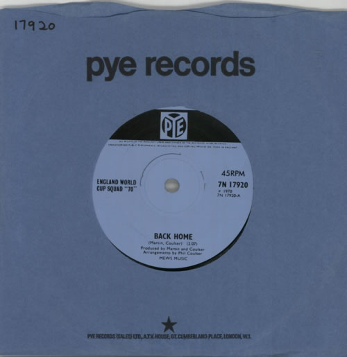 England Football Squad Back Home - Solid 7" vinyl single (7 inch record / 45) UK EGF07BA605800