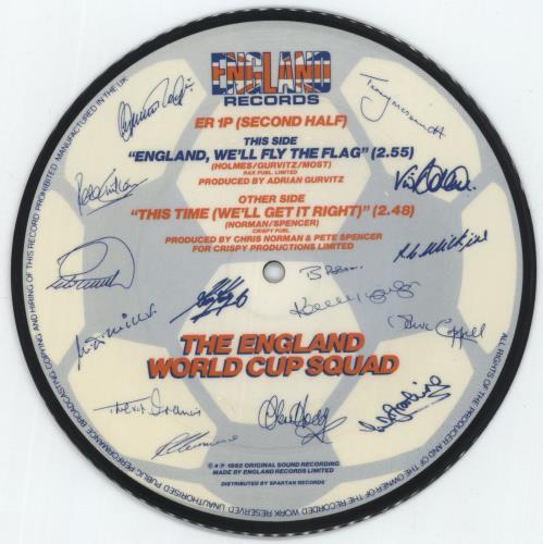 England Football Squad This Time (We'll Get It Right) 7" vinyl picture disc (7 inch picture disc single) UK EGF7PTH113451