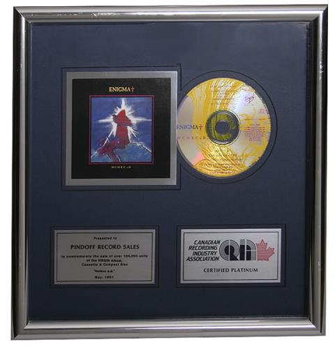 Enigma MCMXC A.D. award disc Canadian ENIAWMC447139