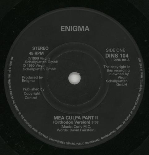 Enigma Mea Culpa Part II 7" vinyl single (7 inch record / 45) UK ENI07ME152902