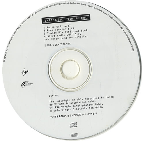Enigma Out From The Deep CD single (CD5 / 5") Australian ENIC5OU41989
