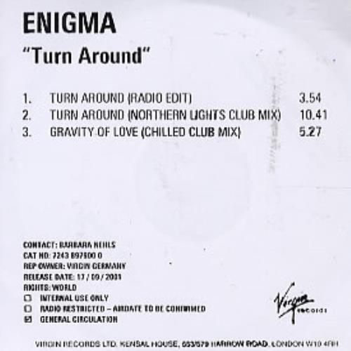 Enigma Turn Around CD-R acetate UK ENICRTU278567