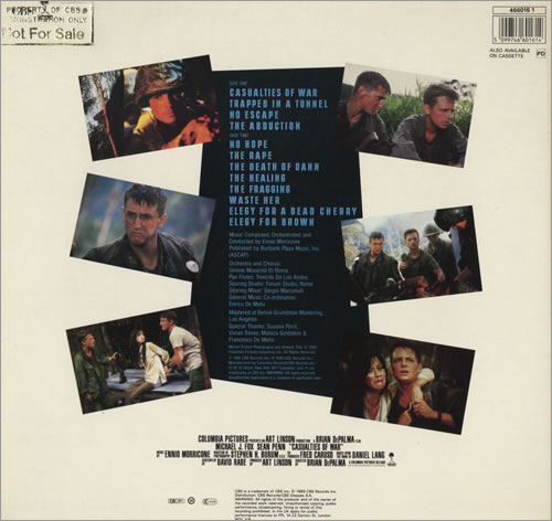 Ennio Morricone Casualties Of War vinyl LP album (LP record) UK ENMLPCA433173