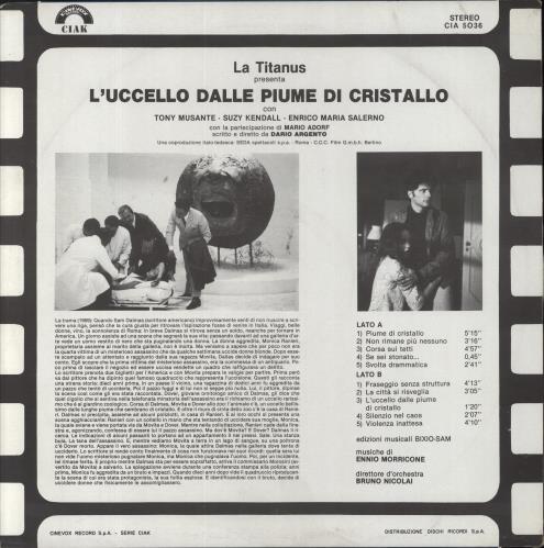 Ennio Morricone L'Uccello Dalle Piume Di Cristallo vinyl LP album (LP record) Italian ENMLPLU823907
