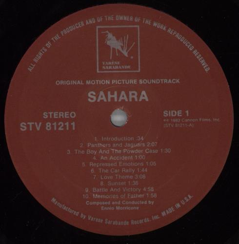 Ennio Morricone Sahara - shrink vinyl LP album (LP record) US ENMLPSA823909