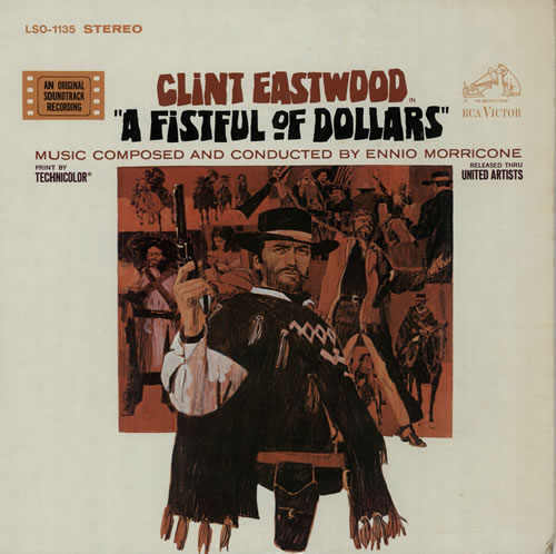 Ennio Morricone A Fistful Of Dollars - khaki label vinyl LP album (LP record) US ENMLPAF603075