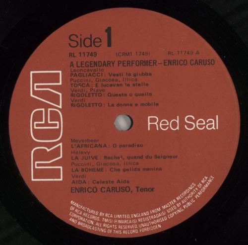 Enrico Caruso A Legendary Performer vinyl LP album (LP record) UK EC7LPAL766679