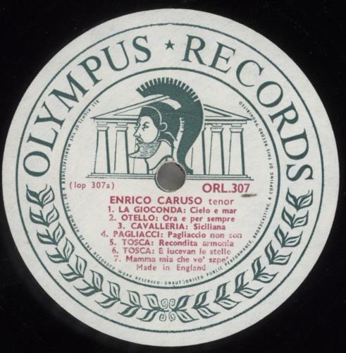 Enrico Caruso Enrico Caruso Tenor Volume 7 New York 1909-10 vinyl LP album (LP record) UK EC7LPEN744557